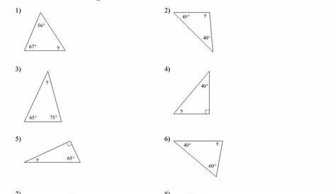 triangle angle sum worksheet