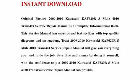 2009 2010 kawasaki kaf620r s mule 4010 trans4x4 service repair workshop