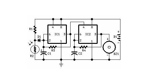 Electronics Circuit Refrigerator Door Alarm - Schematic Power Amplifier