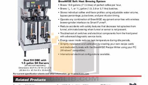 Download free pdf for Bunn Single SH BrewWISE DBC Coffee Maker manual