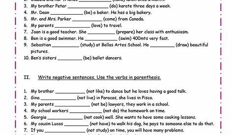 simple present to be worksheets