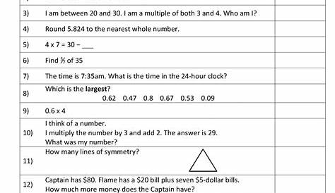 math worksheet 5th grade