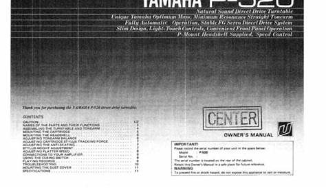 yamaha p 850 owner's manual