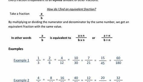 equivalent fractions worksheet