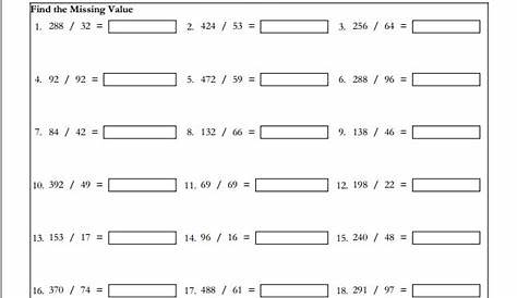 FREE 5th Grade Division Math Worksheets