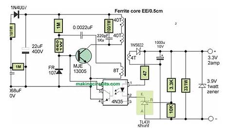 This specific 3.3V 2amp SMPS Circuit for LEDs was originally designed