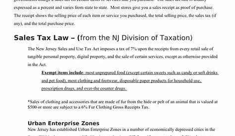 sales tax worksheets with answers