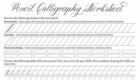 9 Free Calligraphy Practice Sheets