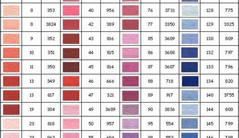 J&P Coats Color Chart / J&P Coats 36 Skeins Embroidery Floss 8.75 yards