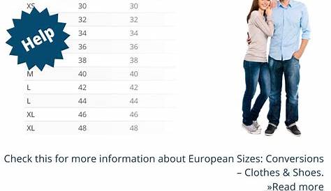 size of jeans chart