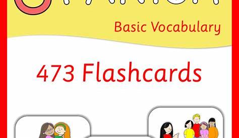 Spanish Flashcards Basic Vocabulary | Spanish lessons for kids, Spanish