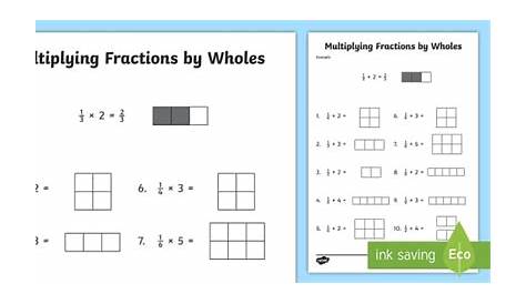 multiplying fractions visual worksheet
