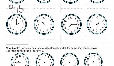 telling the time printable worksheets