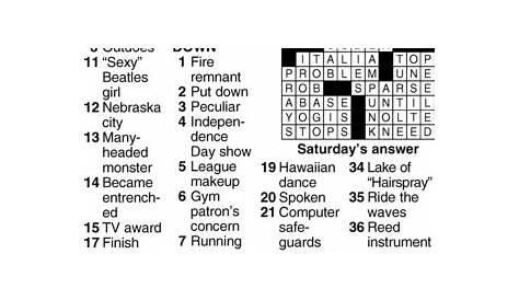 thomas joseph daily crossword puzzle printable