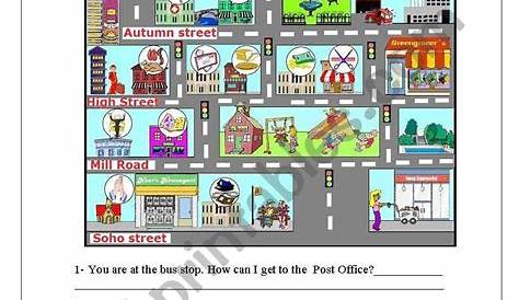 Giving Directions - ESL worksheet by Malvarosa | Directions, Give