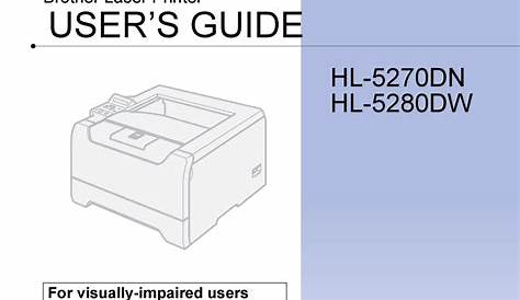 BROTHER HL-5270DN PRINTER USER MANUAL | ManualsLib