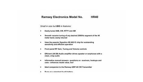 ramsey electronics ft146 user manual