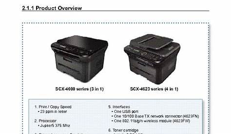 SAMSUNG SCX-4600 SCX-4623F Service Manual download, schematics, eeprom