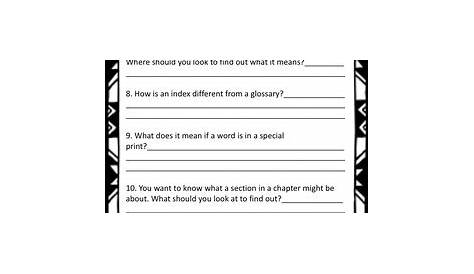 text features matching worksheet pdf