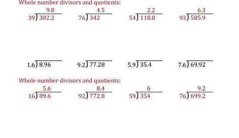 math drills decimals worksheet