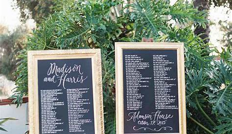 wedding table seating chart ideas