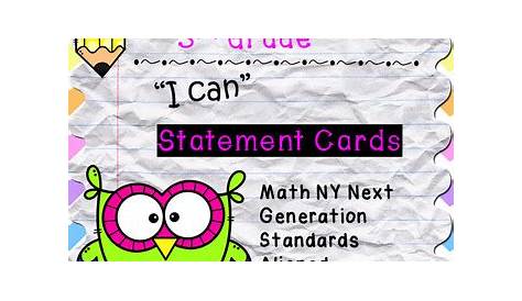3rd Grade Math I can Statements NY Next Generation Standards by Modern