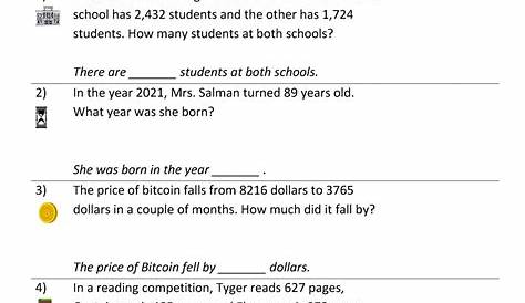 3rd Grade Addition and Subtraction Word Problems