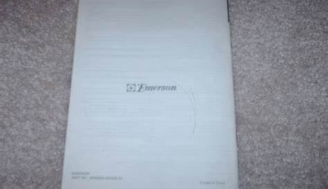 Emerson 0.9 Cubic Foot Microwave Oven Owner's Manual MW8995W/B | eBay