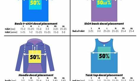 Hoodie Decal Size Chart, Cricut Htv, Printable Htv, Pride Colors