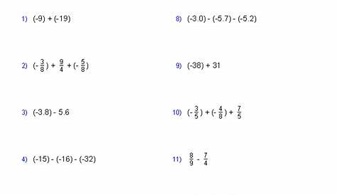 8 Rational Numbers 7th Grade Math Worksheets / worksheeto.com