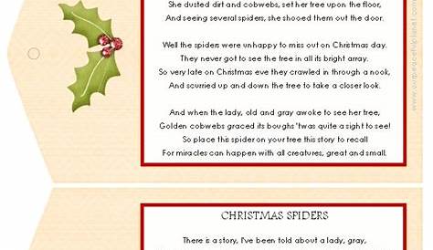 the legend of the christmas spider printable