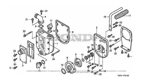 honda water pump parts diagram
