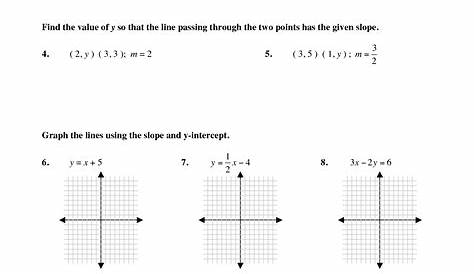 slope from table worksheets