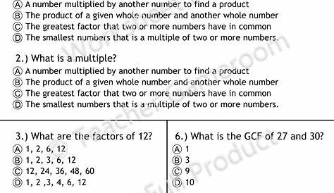 Factors Multiples And Primes Worksheet Tes - Free Printable