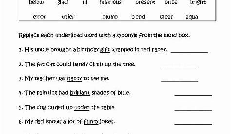 vocabulary worksheets for grade 2
