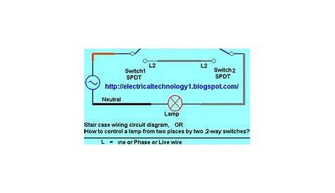 Two way light switch diagram or staircase lighting wiring diagram