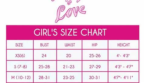 Lucky In Love Girls Size Chart | Lucky in Love