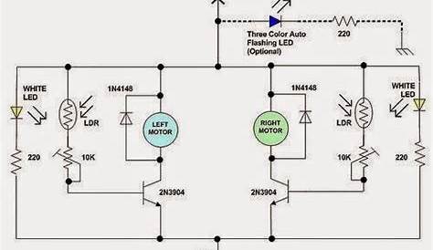 Electrical Engineering World: A Simple Line Following Robot Circuit Diagram