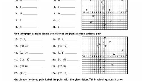 graph points on a coordinate plane worksheets