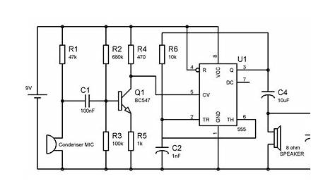 Simple Audio Amplifier Circuit Diagram using 555 Timer IC