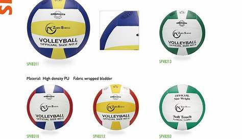 volleyball ball size chart