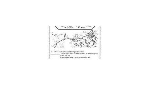 geographic features worksheet