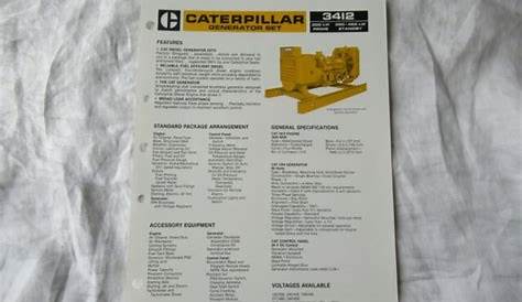 CAT Caterpillar 3412 generator set specification sheet brochure | eBay