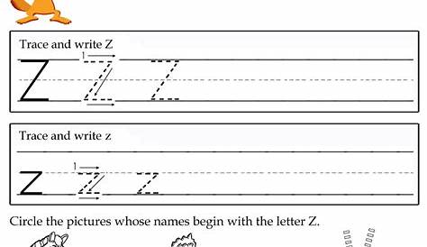the letter z worksheets