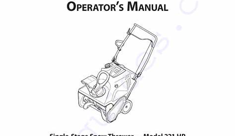 Cub Cadet 1X 221 LHP Snow Blower Operator's manual PDF View/Download