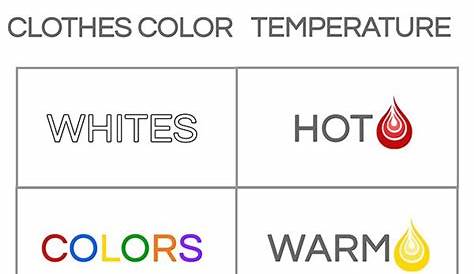 washing clothes color chart