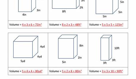 volume 5th grade worksheets