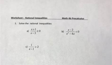 rational inequalities worksheets