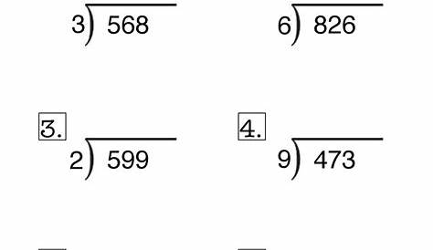 division with remainder worksheets