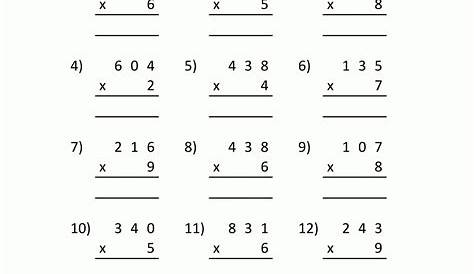 multiplication facts worksheet 3rd grade